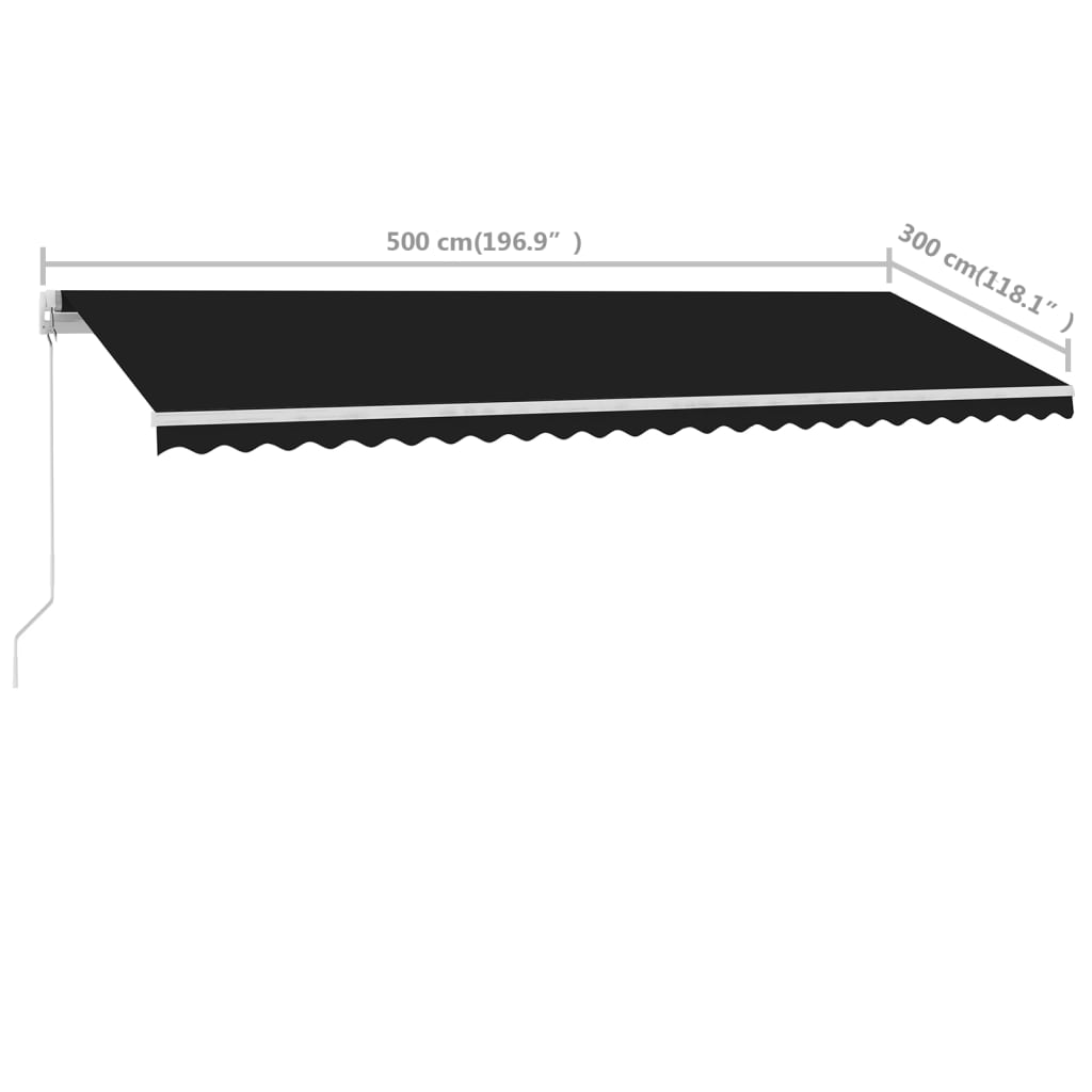 Standmarkise Einziehbar Handbetrieben 500x300 cm Anthrazit
