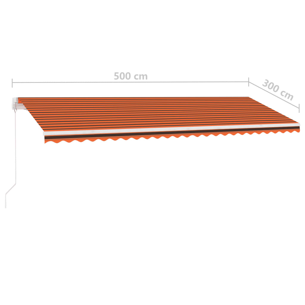 Standmarkise Einziehbar Handbetrieben 500x300 cm Orange/Braun