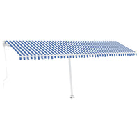 Thumbnail for Standmarkise Einziehbar Handbetrieben 600x300 cm Blau/Weiß