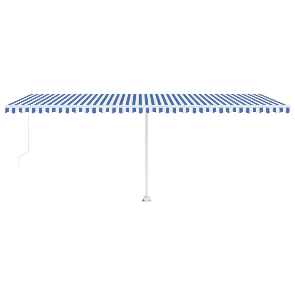 Standmarkise Einziehbar Handbetrieben 600x300 cm Blau/Weiß