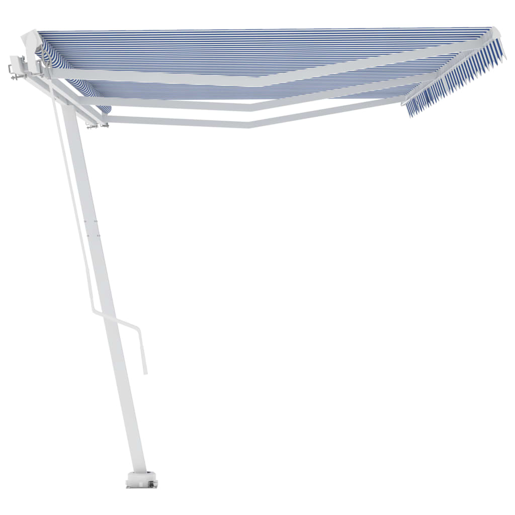 Standmarkise Einziehbar Handbetrieben 600x300 cm Blau/Weiß