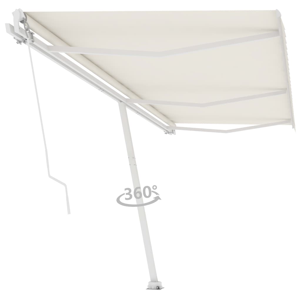 Standmarkise Einziehbar Handbetrieben 600x300 cm Cremeweiß