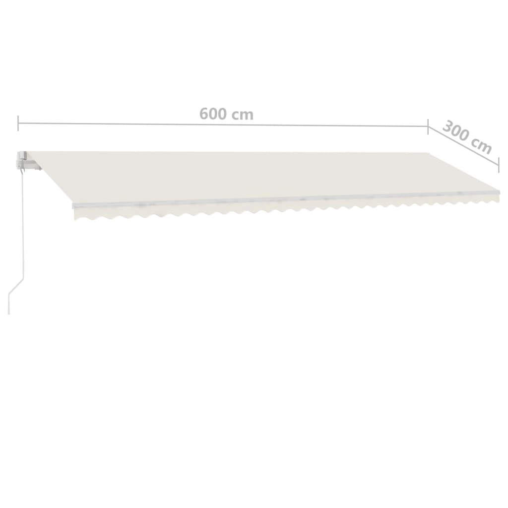 Standmarkise Einziehbar Handbetrieben 600x300 cm Cremeweiß