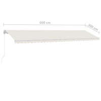 Thumbnail for Standmarkise Einziehbar Handbetrieben 600x300 cm Cremeweiß
