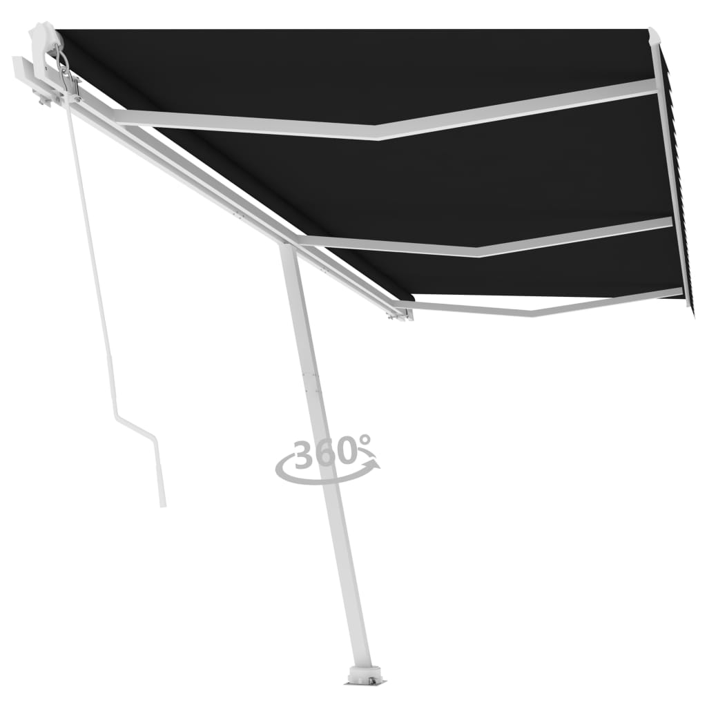 Standmarkise Einziehbar Handbetrieben 600x300 cm Anthrazit
