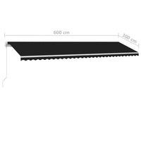 Thumbnail for Standmarkise Einziehbar Handbetrieben 600x300 cm Anthrazit