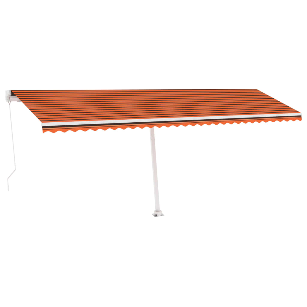 Standmarkise Einziehbar Handbetrieben 600x300 cm Orange/Braun