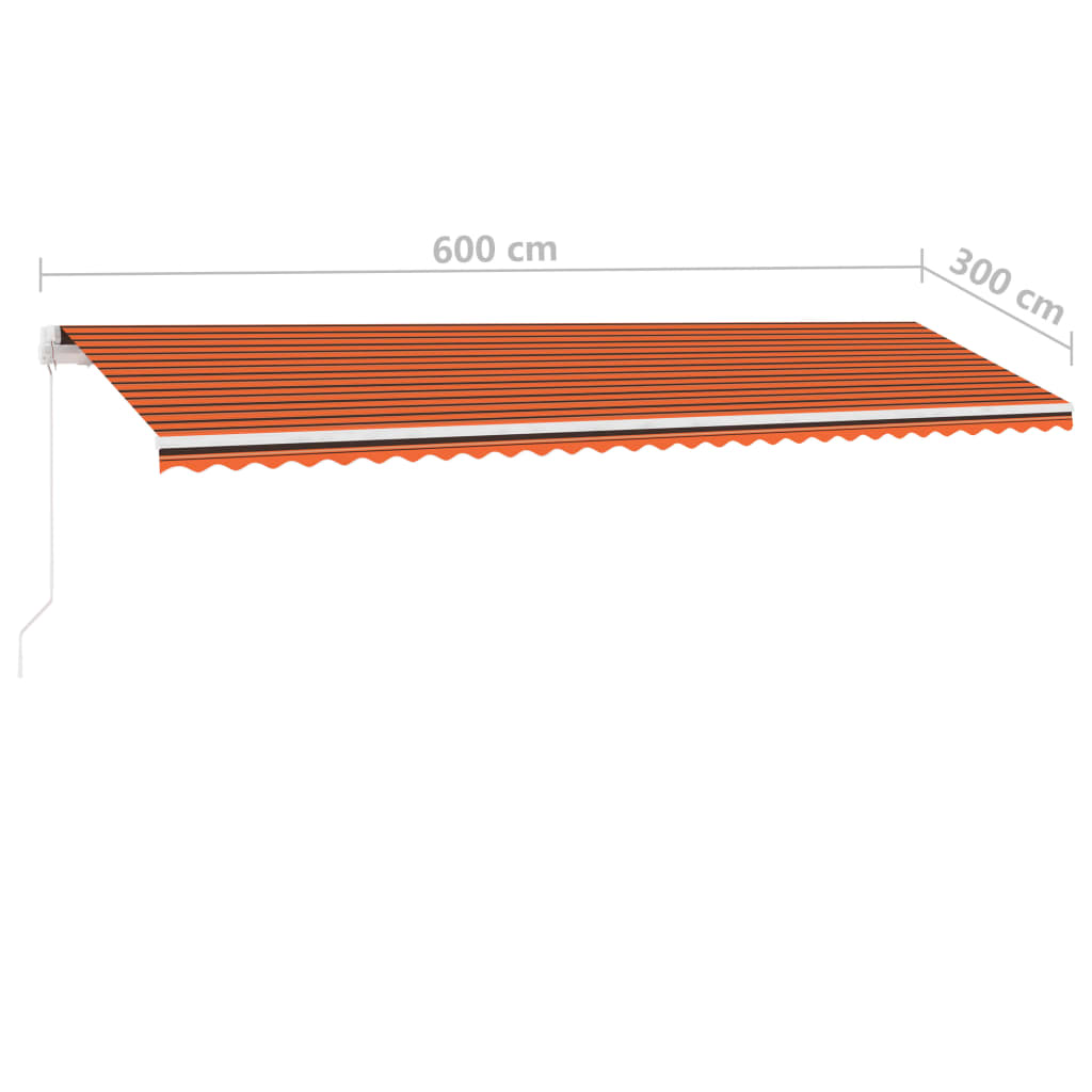 Standmarkise Einziehbar Handbetrieben 600x300 cm Orange/Braun