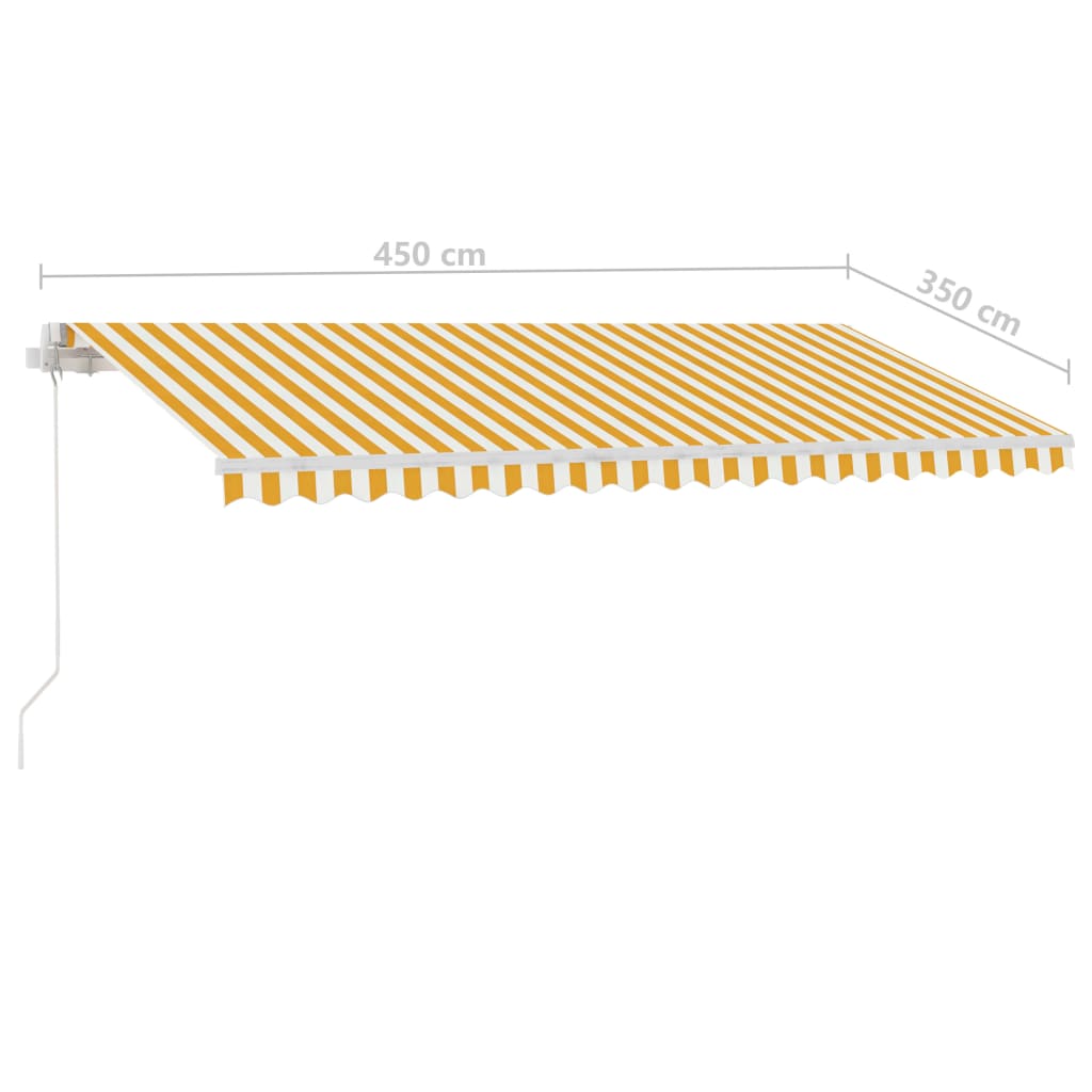 Standmarkise Einziehbar Handbetrieben 450x350 cm Gelb/Weiß