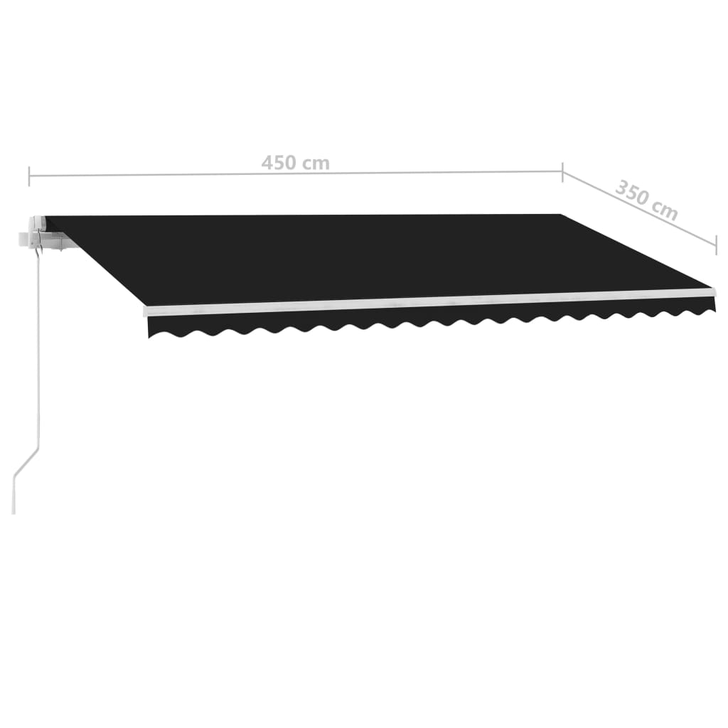 Standmarkise Einziehbar Handbetrieben 450x350 cm Anthrazit