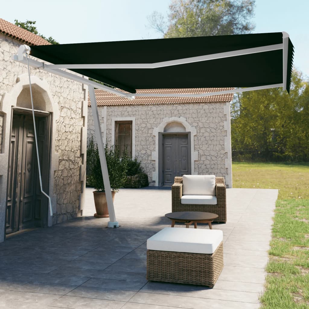 Standmarkise Einziehbar Handbetrieben 450x350 cm Anthrazit