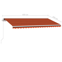 Thumbnail for Standmarkise Einziehbar Handbetrieben 450x350 cm Orange/Braun