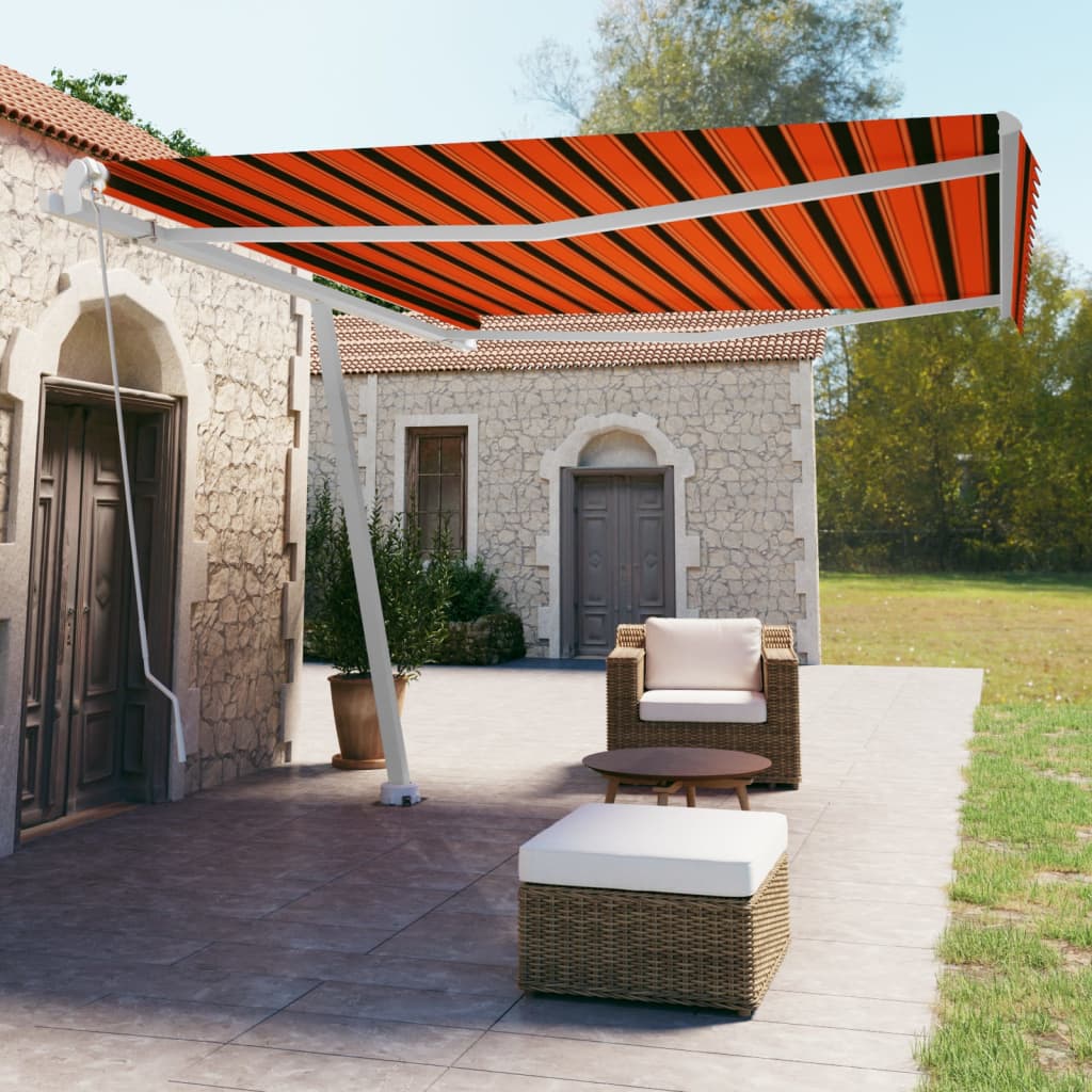 Standmarkise Einziehbar Handbetrieben 450x350 cm Orange/Braun