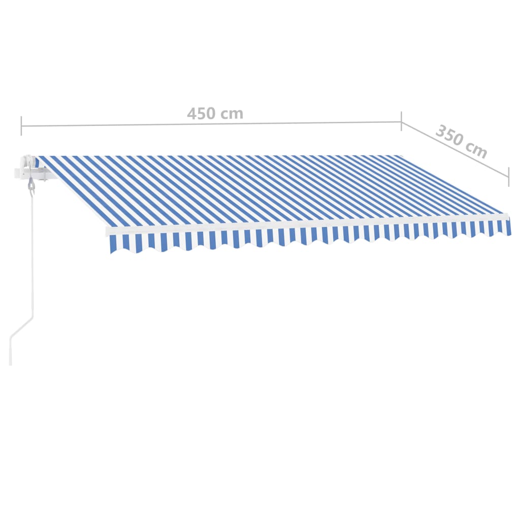 Automatische Markise mit LED & Windsensor 450x350 Blau und Weiß