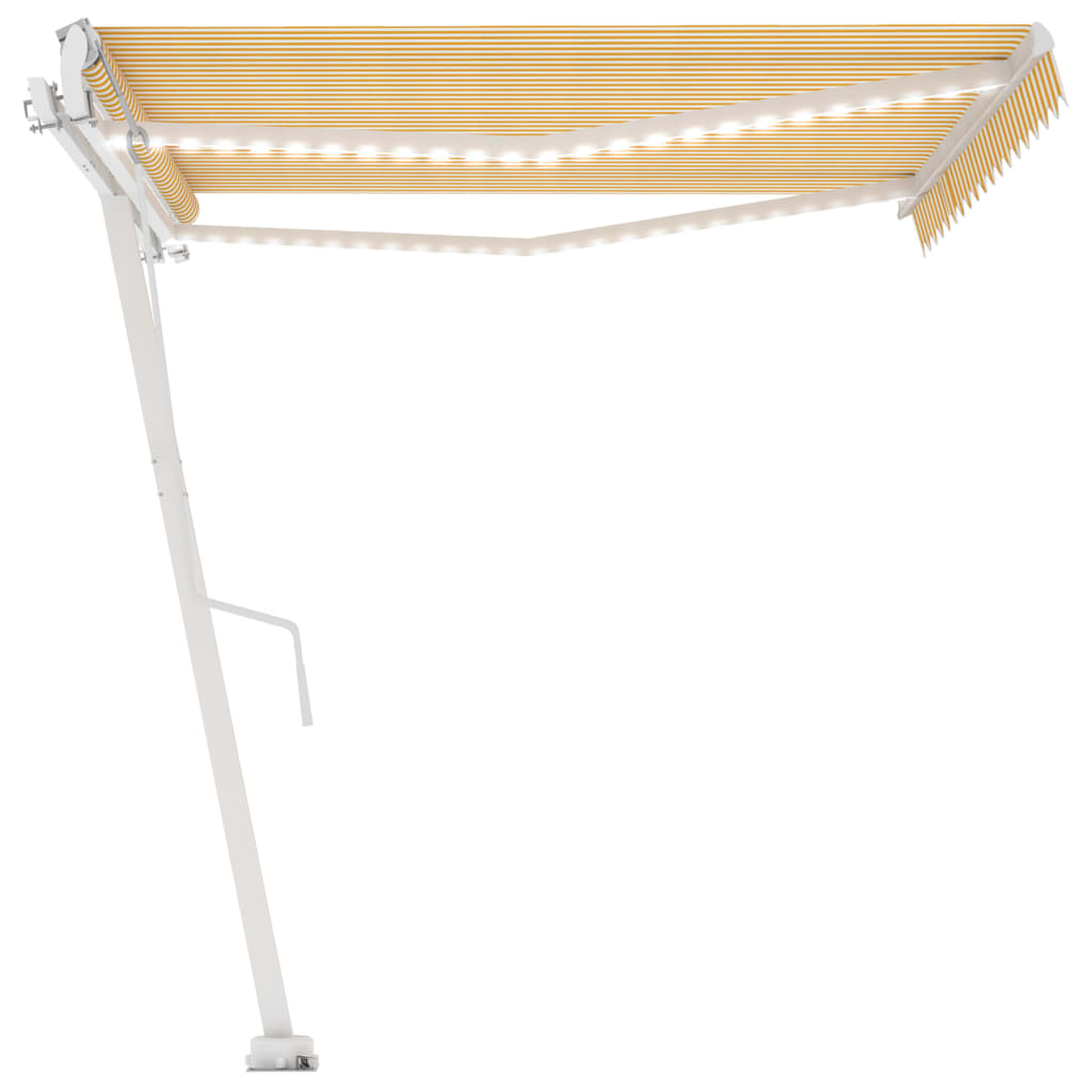 Automatische Markise mit LED & Windsensor 450x350 Gelb/Weiß