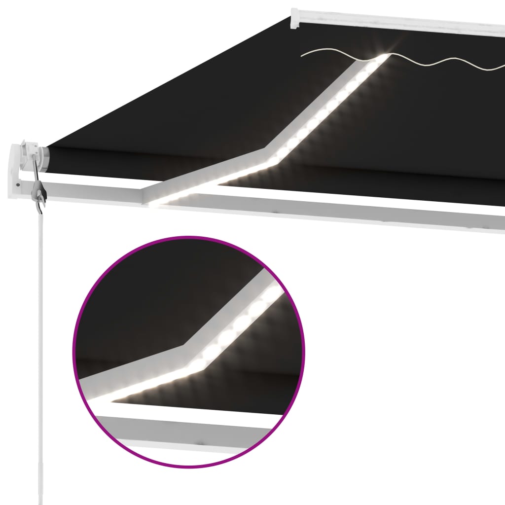 Automatische Markise mit LED & Windsensor 450x350 cm Anthrazit
