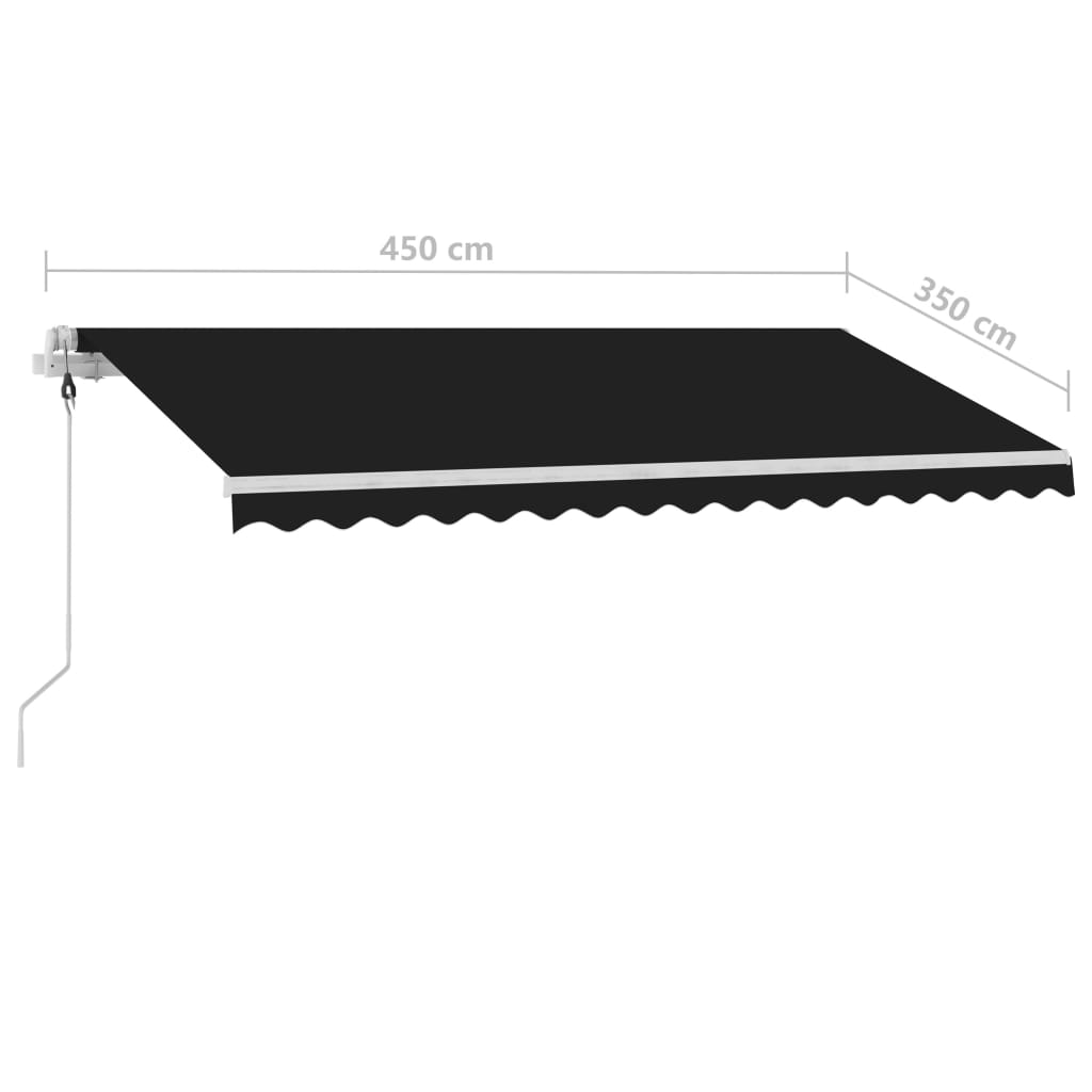 Automatische Markise mit LED & Windsensor 450x350 cm Anthrazit