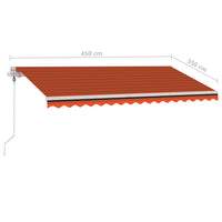 Thumbnail for Automatische Markise mit LED & Windsensor 450x350 Orange/Braun