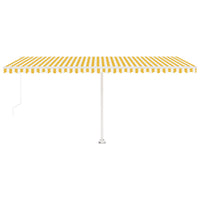 Thumbnail for Standmarkise Einziehbar Handbetrieben 500x350 cm Gelb/Weiß