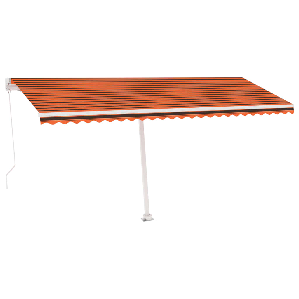 Standmarkise Einziehbar Handbetrieben 500x350 cm Orange/Braun