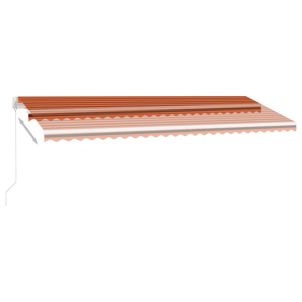 Standmarkise Einziehbar Handbetrieben 500x350 cm Orange/Braun