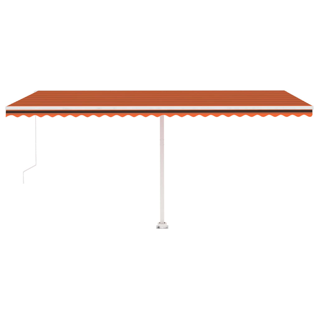 Standmarkise Einziehbar Handbetrieben 500x350 cm Orange/Braun