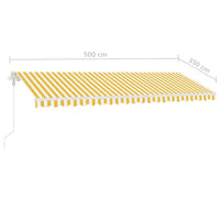 Thumbnail for Automatische Markise mit LED & Windsensor 500x350 cm Gelb/Weiß