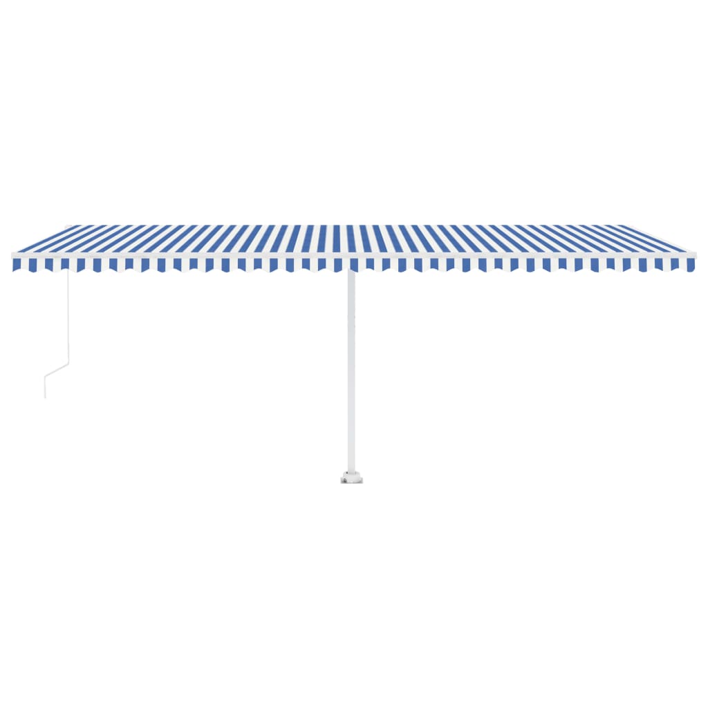 Gelenkarmmarkise Einziehbar mit LED 600x350 cm Blau und Weiß