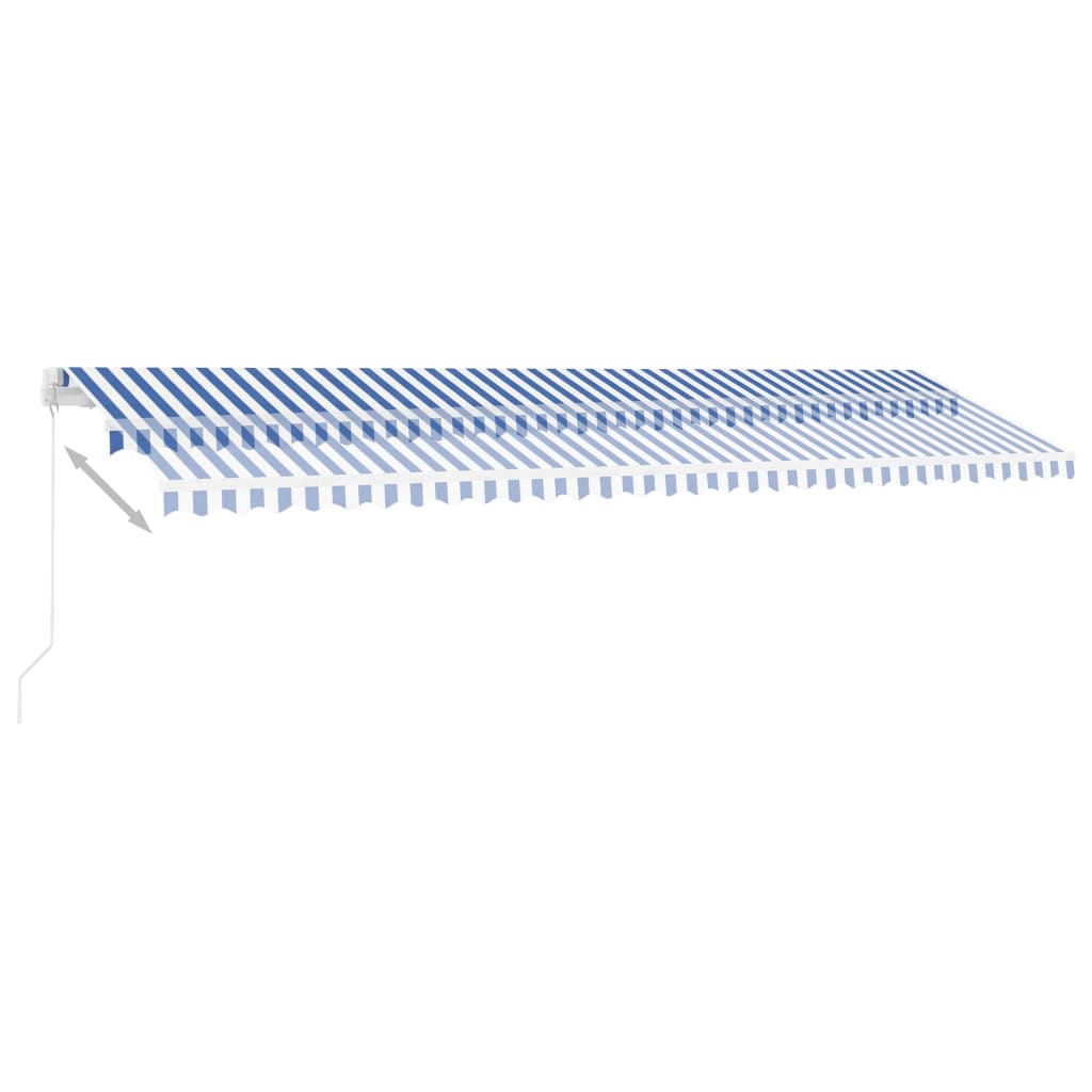 Gelenkarmmarkise Einziehbar mit LED 600x350 cm Blau und Weiß