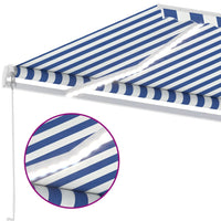 Thumbnail for Gelenkarmmarkise Einziehbar mit LED 600x350 cm Blau und Weiß