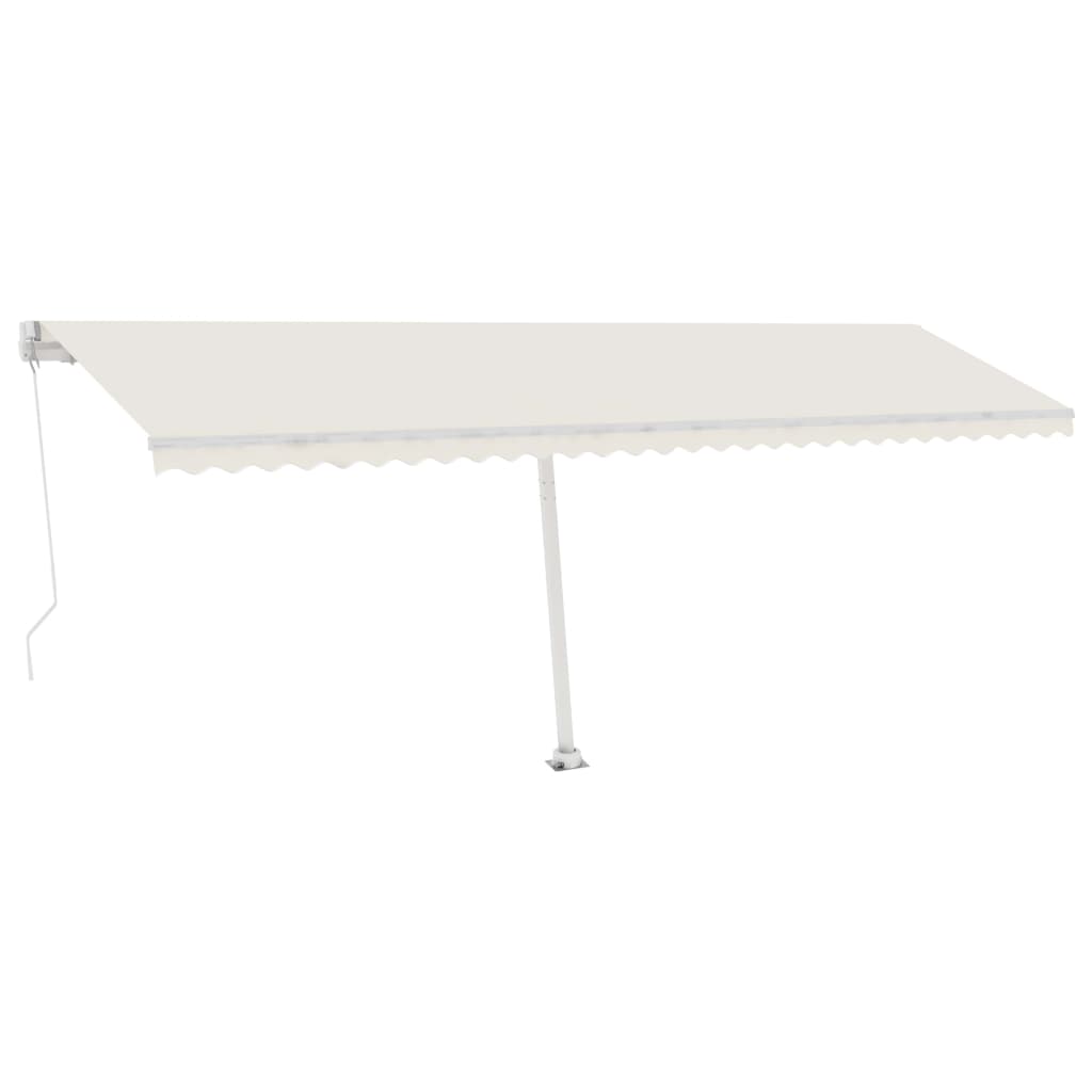 Gelenkarmmarkise Einziehbar mit LED 600x350 cm Cremeweiß