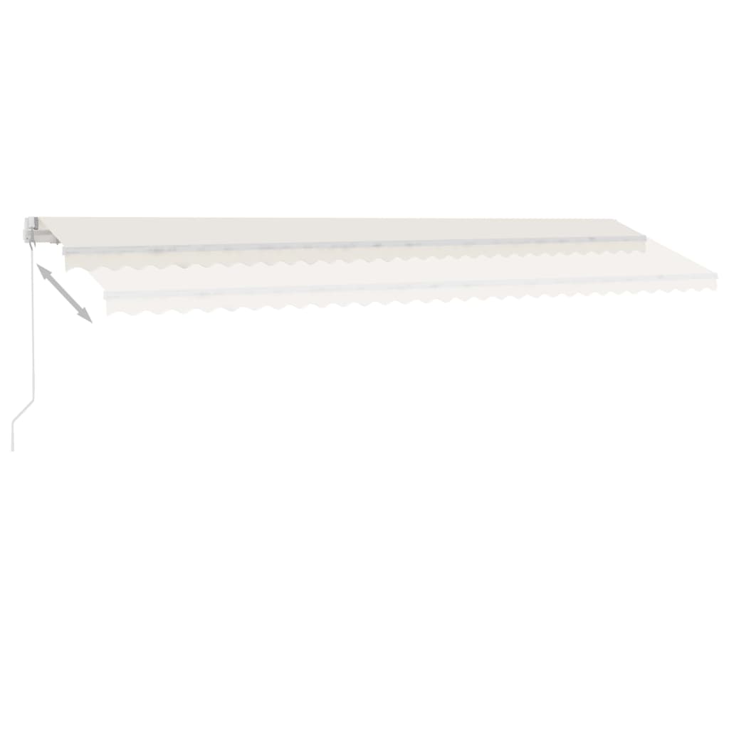 Gelenkarmmarkise Einziehbar mit LED 600x350 cm Cremeweiß