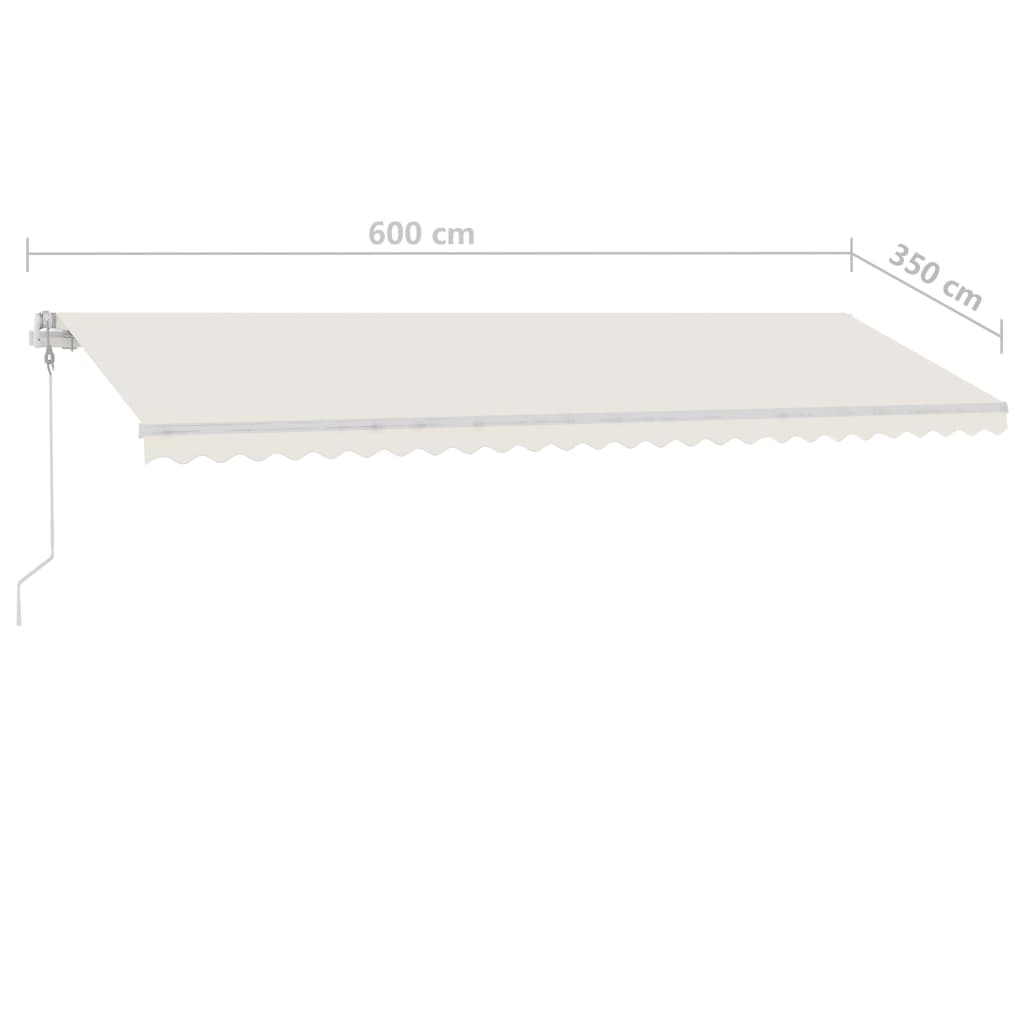 Gelenkarmmarkise Einziehbar mit LED 600x350 cm Cremeweiß
