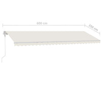 Thumbnail for Gelenkarmmarkise Einziehbar mit LED 600x350 cm Cremeweiß