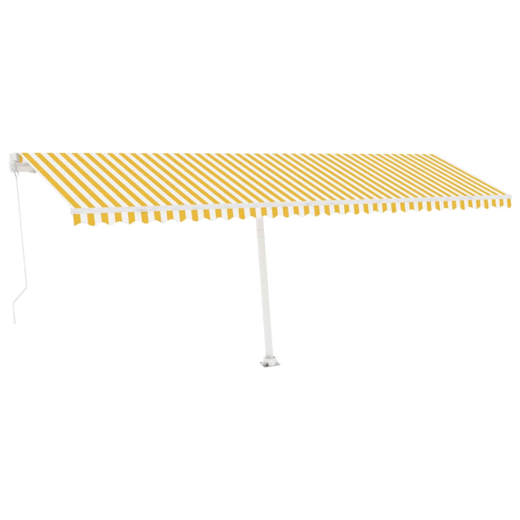 Gelenkarmmarkise Einziehbar mit LED 600x350 cm Gelb & Weiß