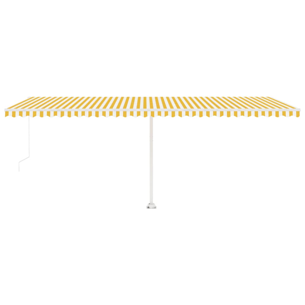 Gelenkarmmarkise Einziehbar mit LED 600x350 cm Gelb & Weiß