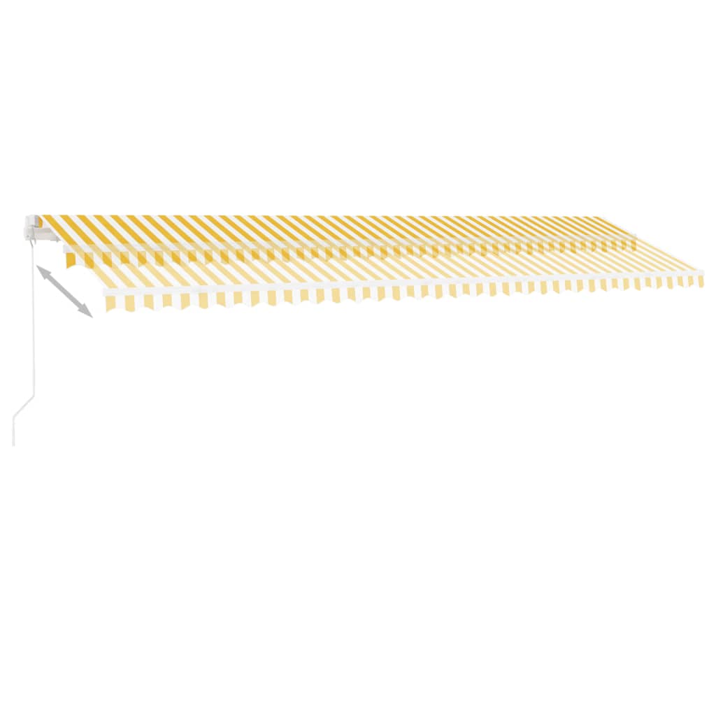 Gelenkarmmarkise Einziehbar mit LED 600x350 cm Gelb & Weiß
