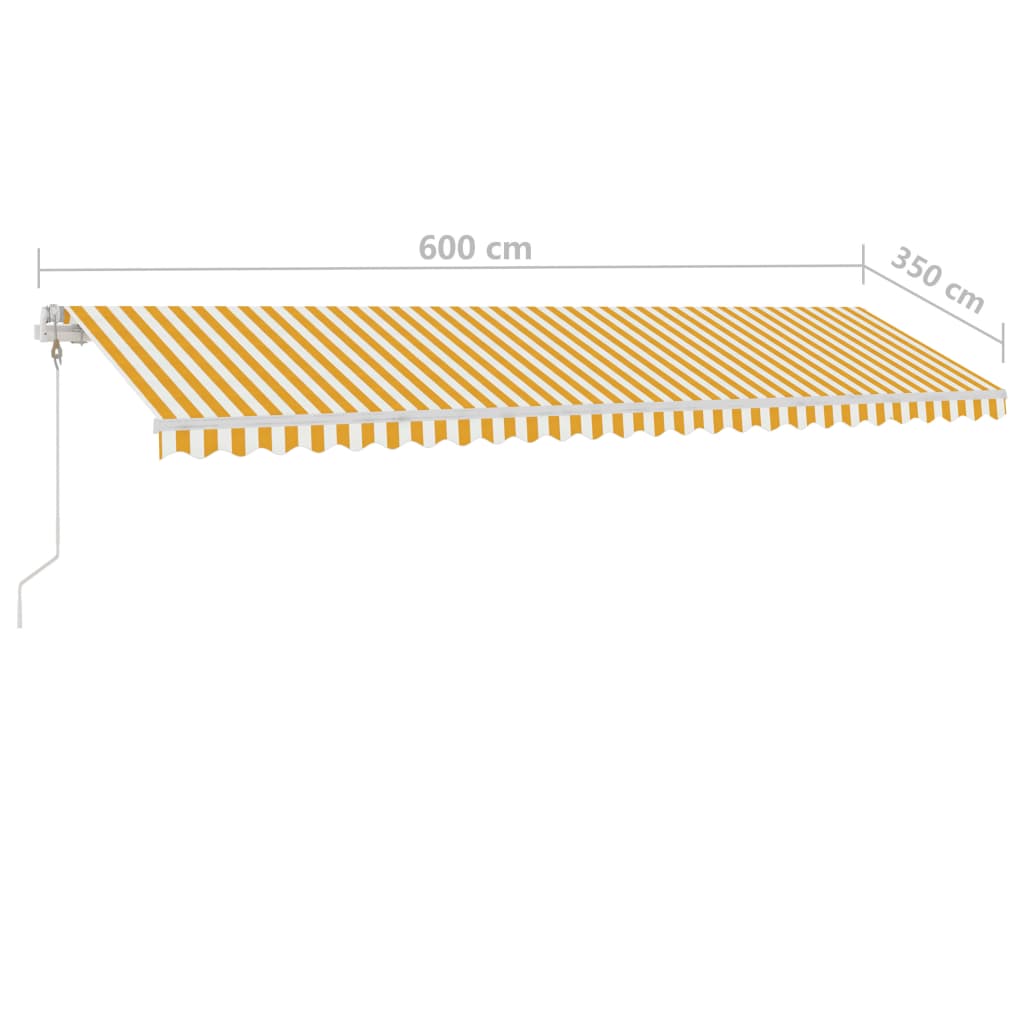 Gelenkarmmarkise Einziehbar mit LED 600x350 cm Gelb & Weiß