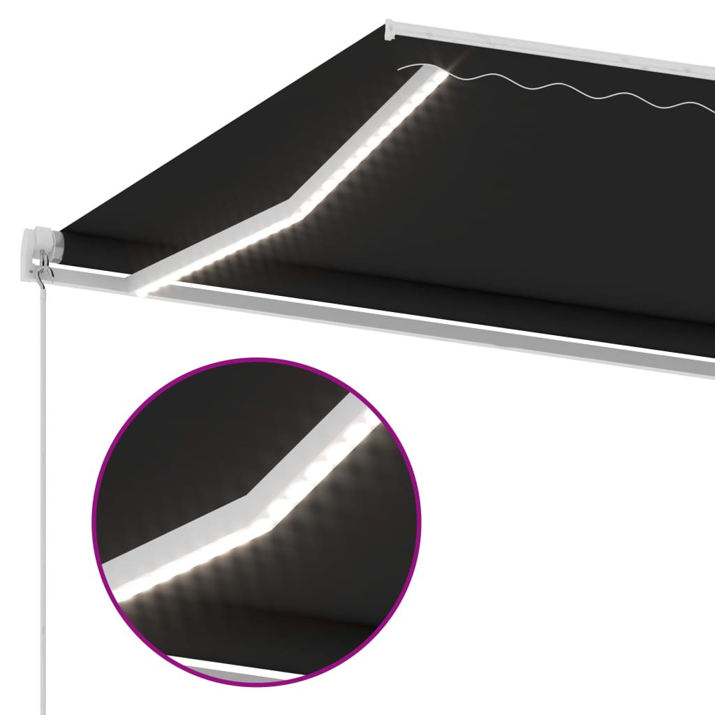 Gelenkarmmarkise mit LED 600x350 cm Anthrazit