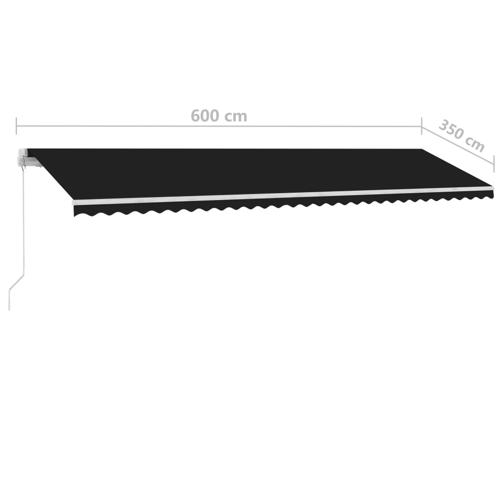 Gelenkarmmarkise mit LED 600x350 cm Anthrazit