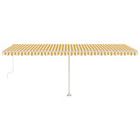 Thumbnail for Automatische Markise mit LED & Windsensor 600x350 cm Gelb/Weiß