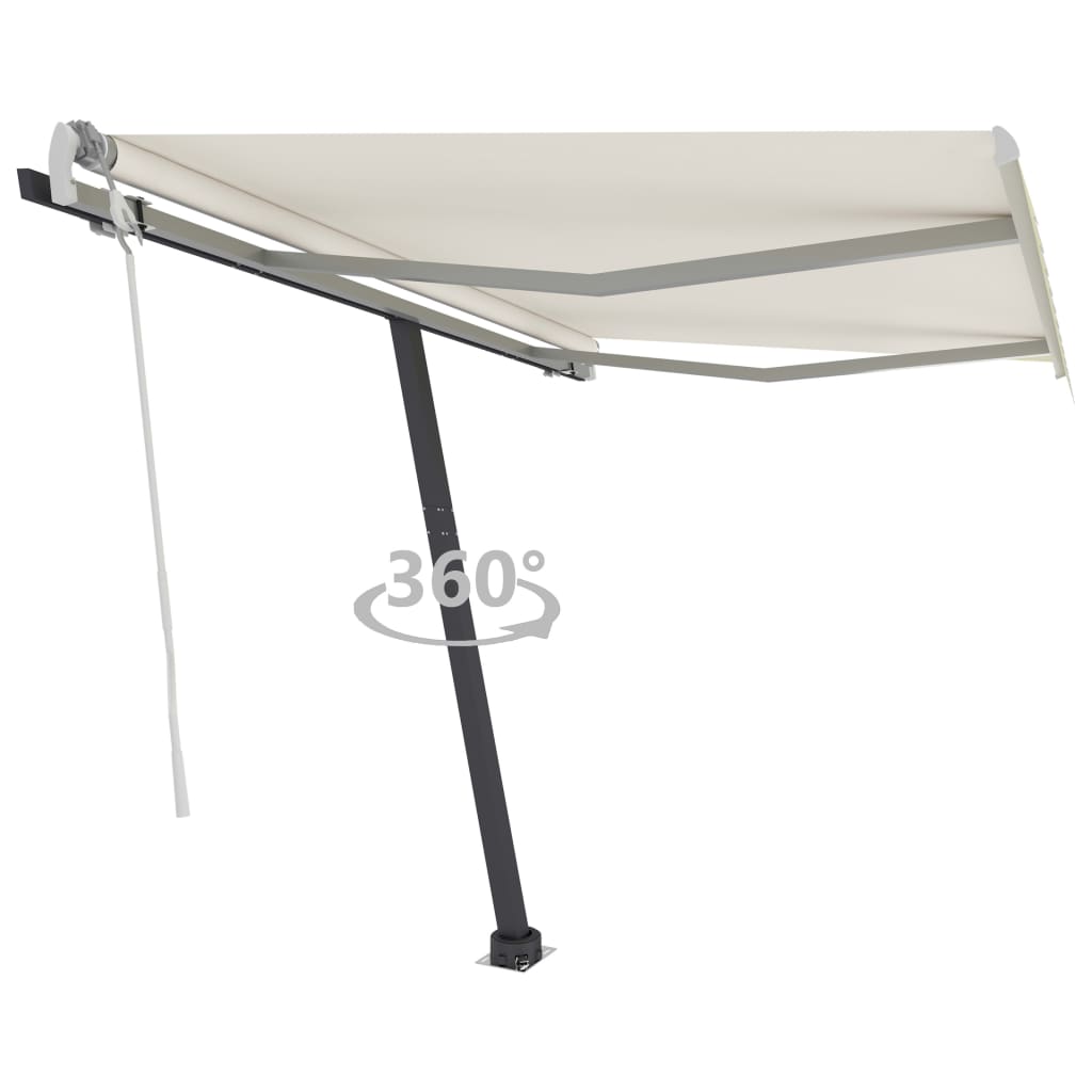 Standmarkise Einziehbar Handbetrieben 300x250 cm Creme