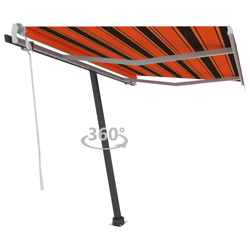 Standmarkise Einziehbar Handbetrieben 300x250 cm Orange/Braun