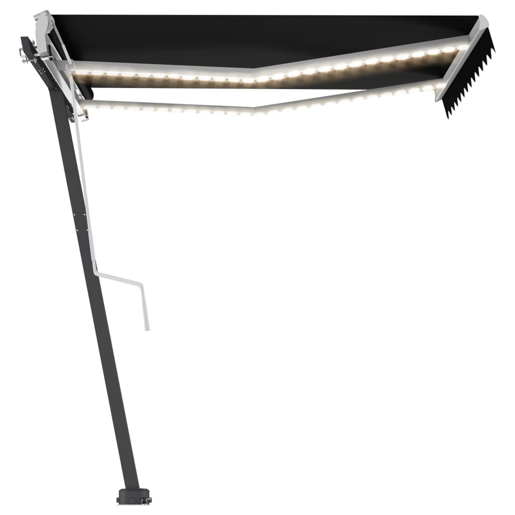 Gelenkarmmarkise Einziehbar mit LED 300x250 cm Anthrazit