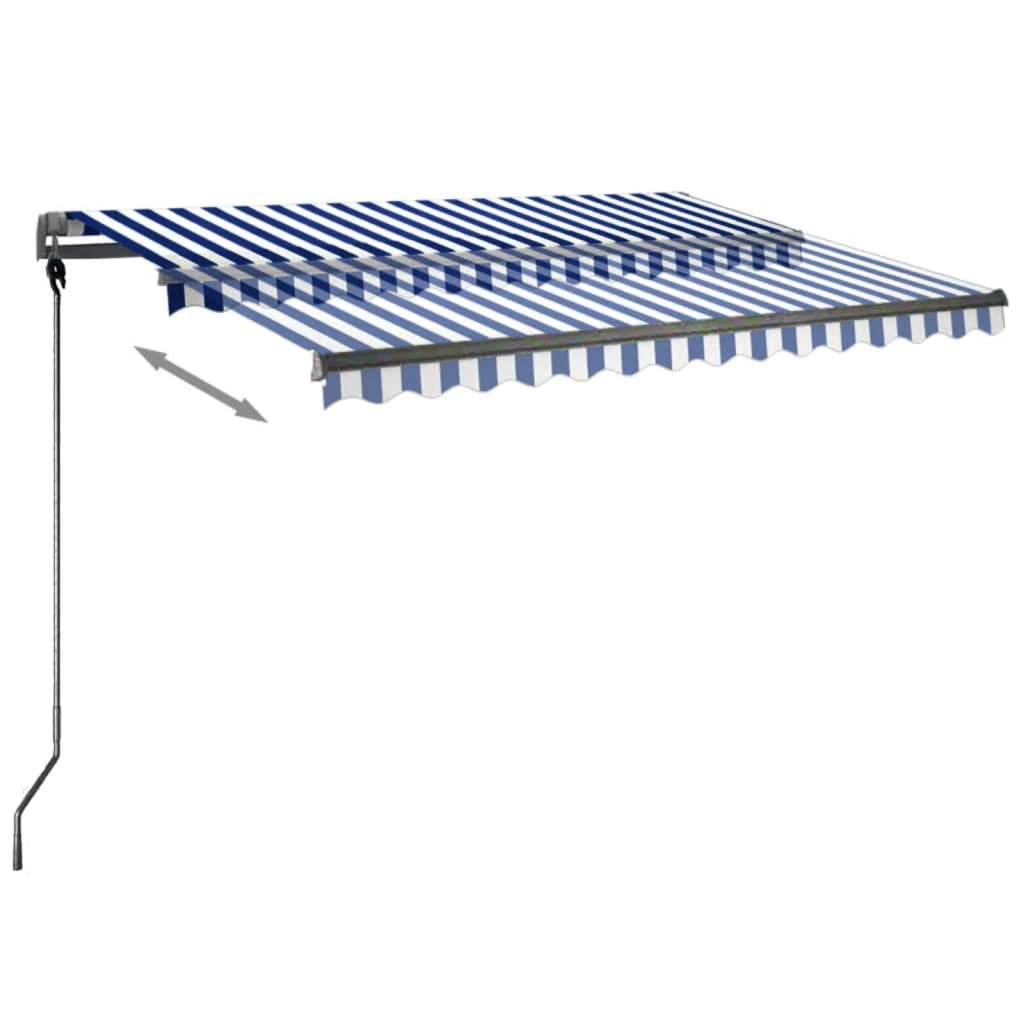 Standmarkise Automatisch 300x250 cm Blau/Weiß