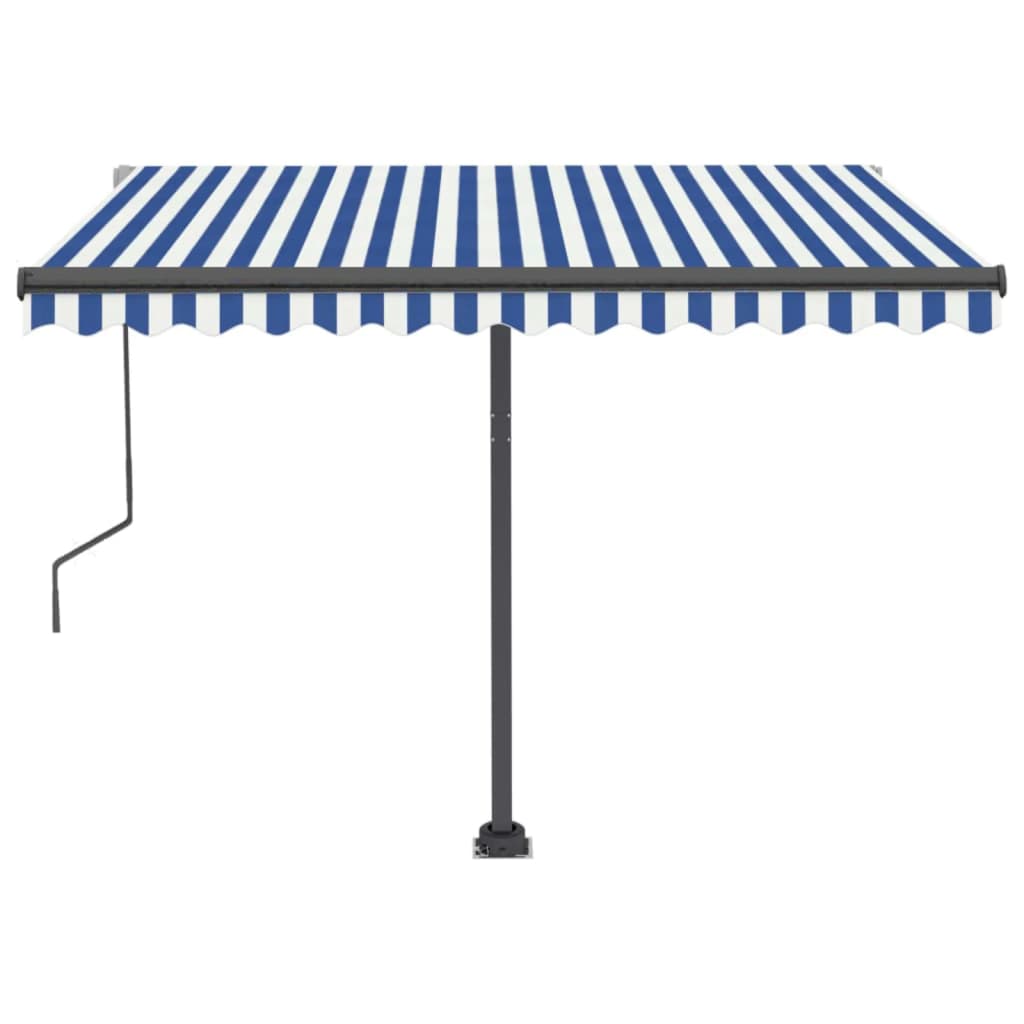 Standmarkise Automatisch 300x250 cm Blau/Weiß