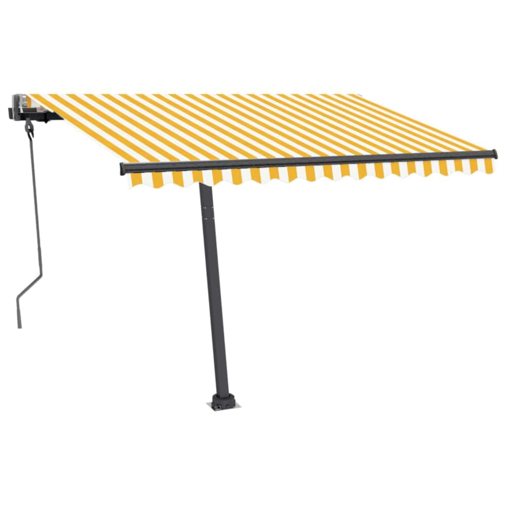 Standmarkise Automatisch 300x250 cm Gelb/Weiß