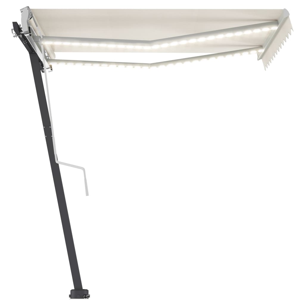 Gelenkarmmarkise Einziehbar mit LED 350x250 cm Creme