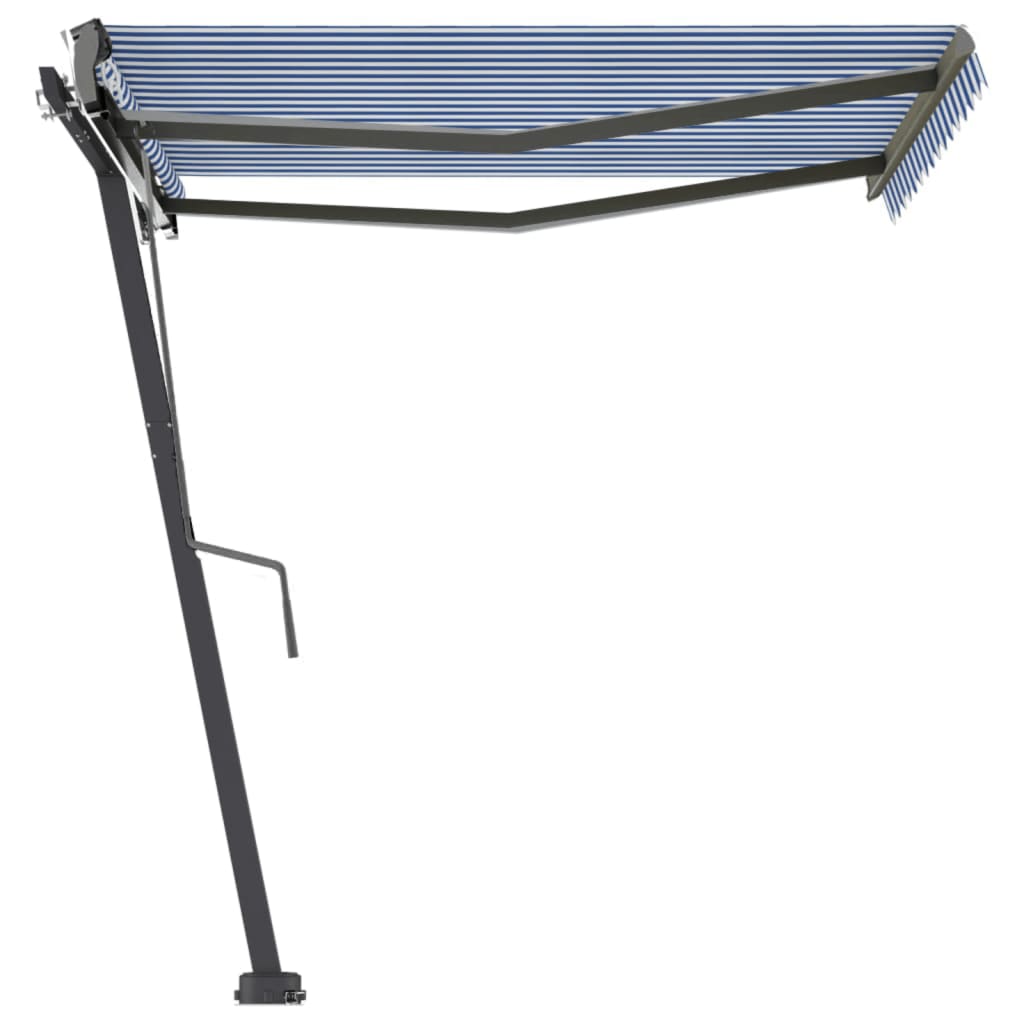Standmarkise Automatisch 350x250 cm Blau/Weiß