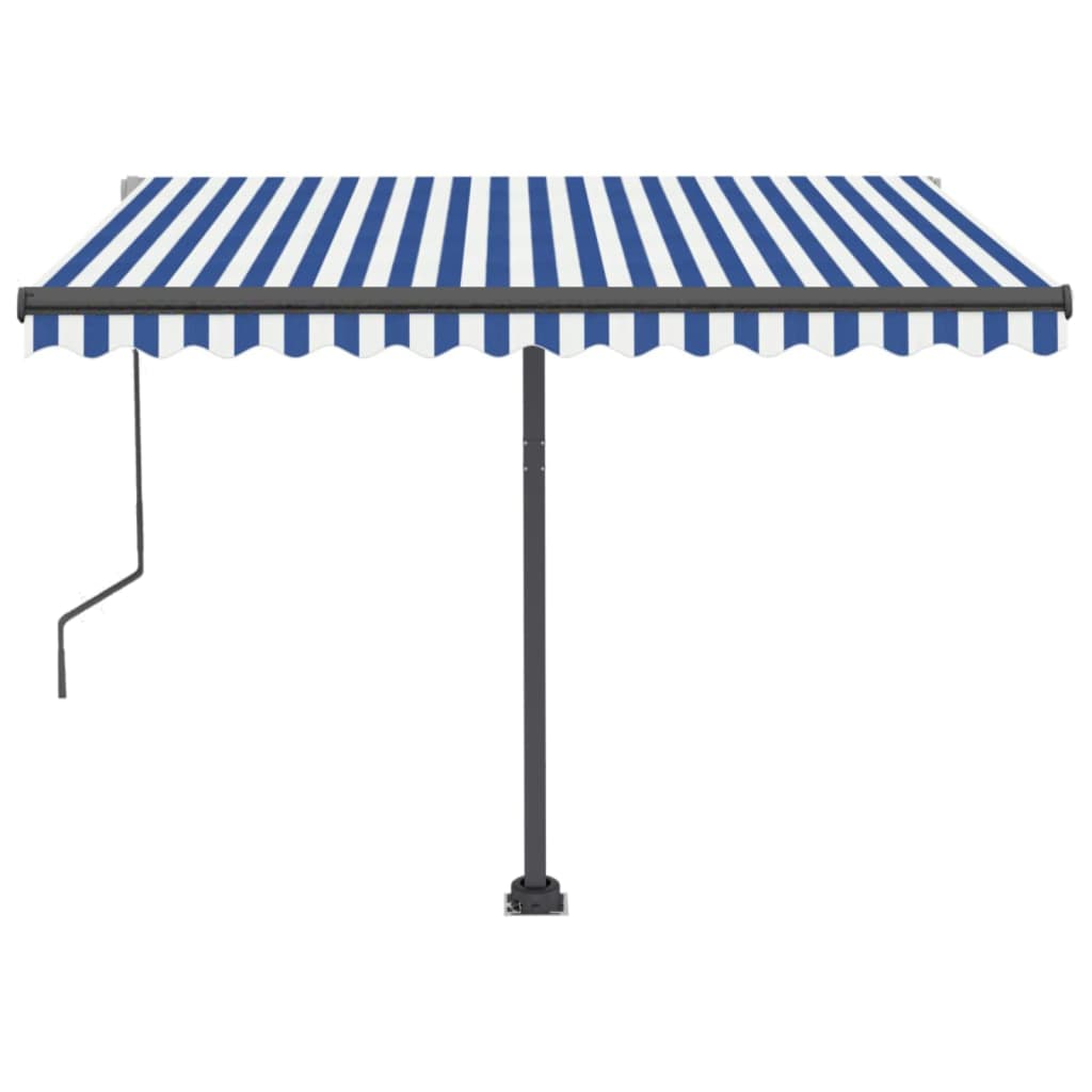 Standmarkise Automatisch 350x250 cm Blau/Weiß